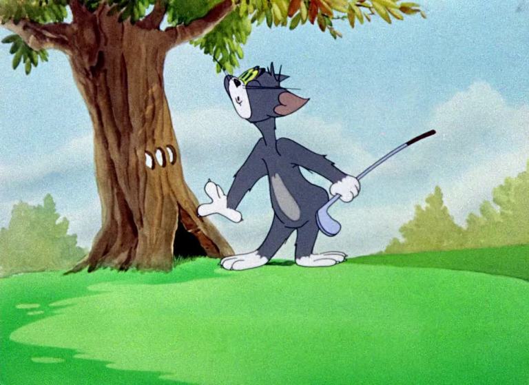 Tom is the tv. Том и Джерри гольф. Том и Джерри гольф вдвоем. Tom and Jerry Tee for two.